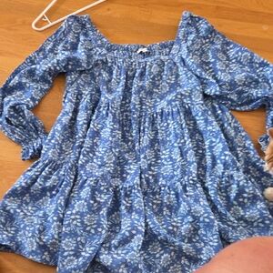 Patrons of Peace Blue and White Patterned Skirt